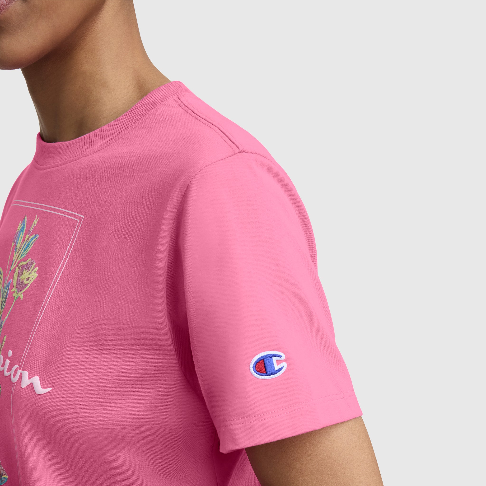 Painted Bouquet Graphic T-Shirt, C Logo - Image 4