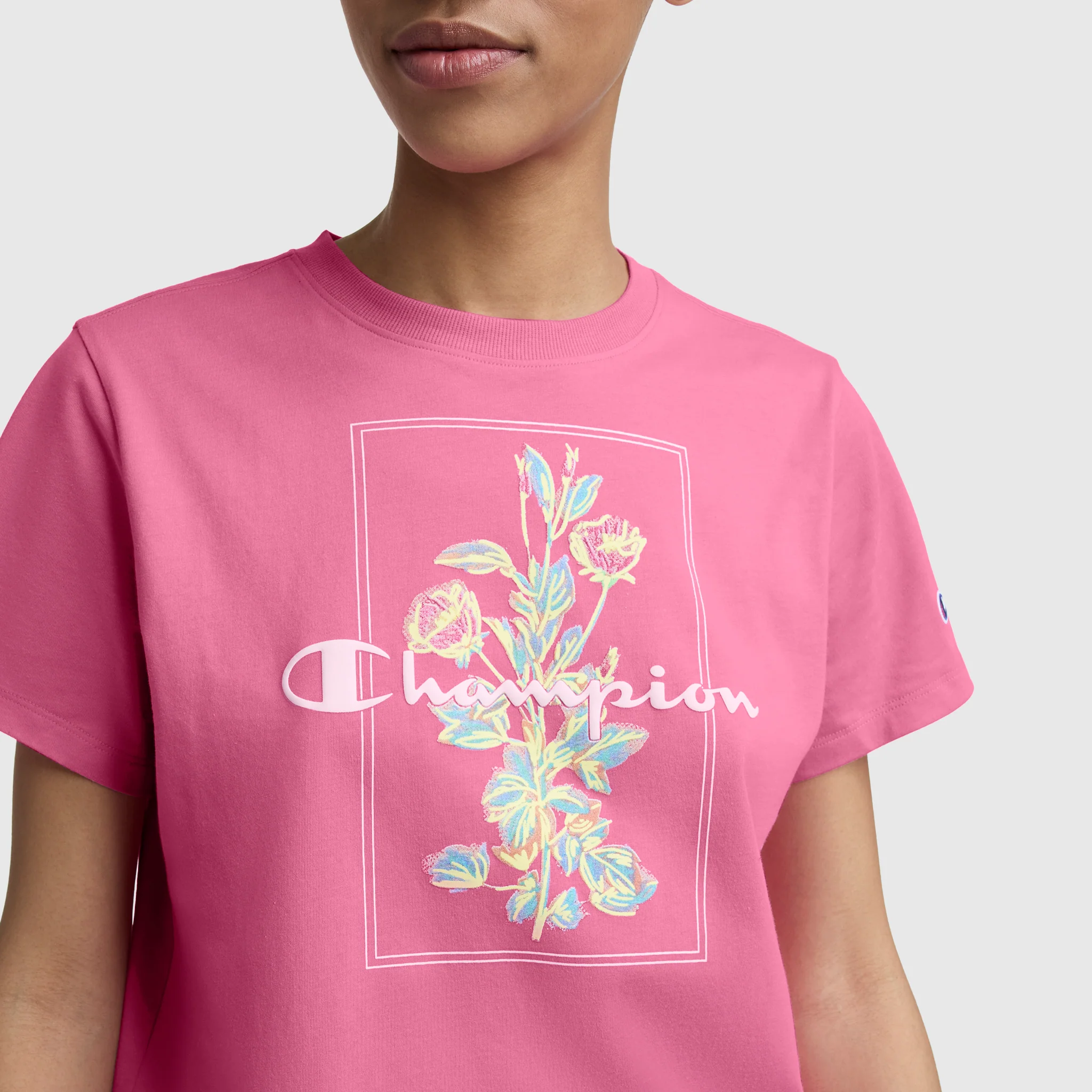 Painted Bouquet Graphic T-Shirt, C Logo - Image 3