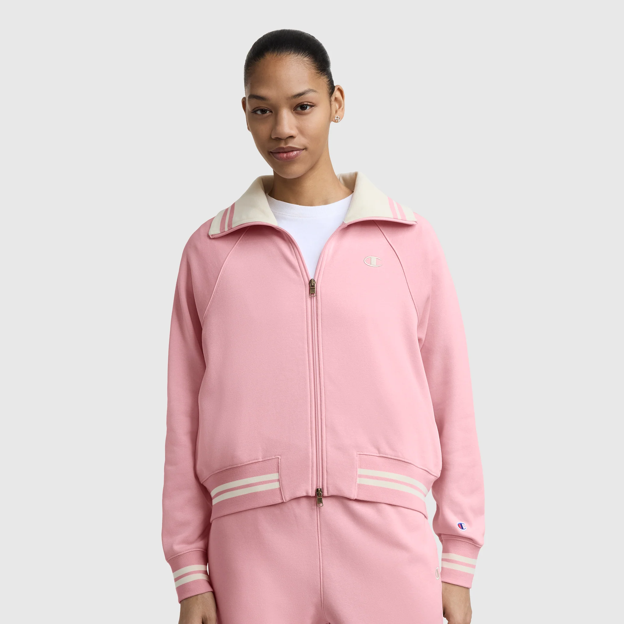 Pitcher Full-Zip Mockneck Top, C Logo