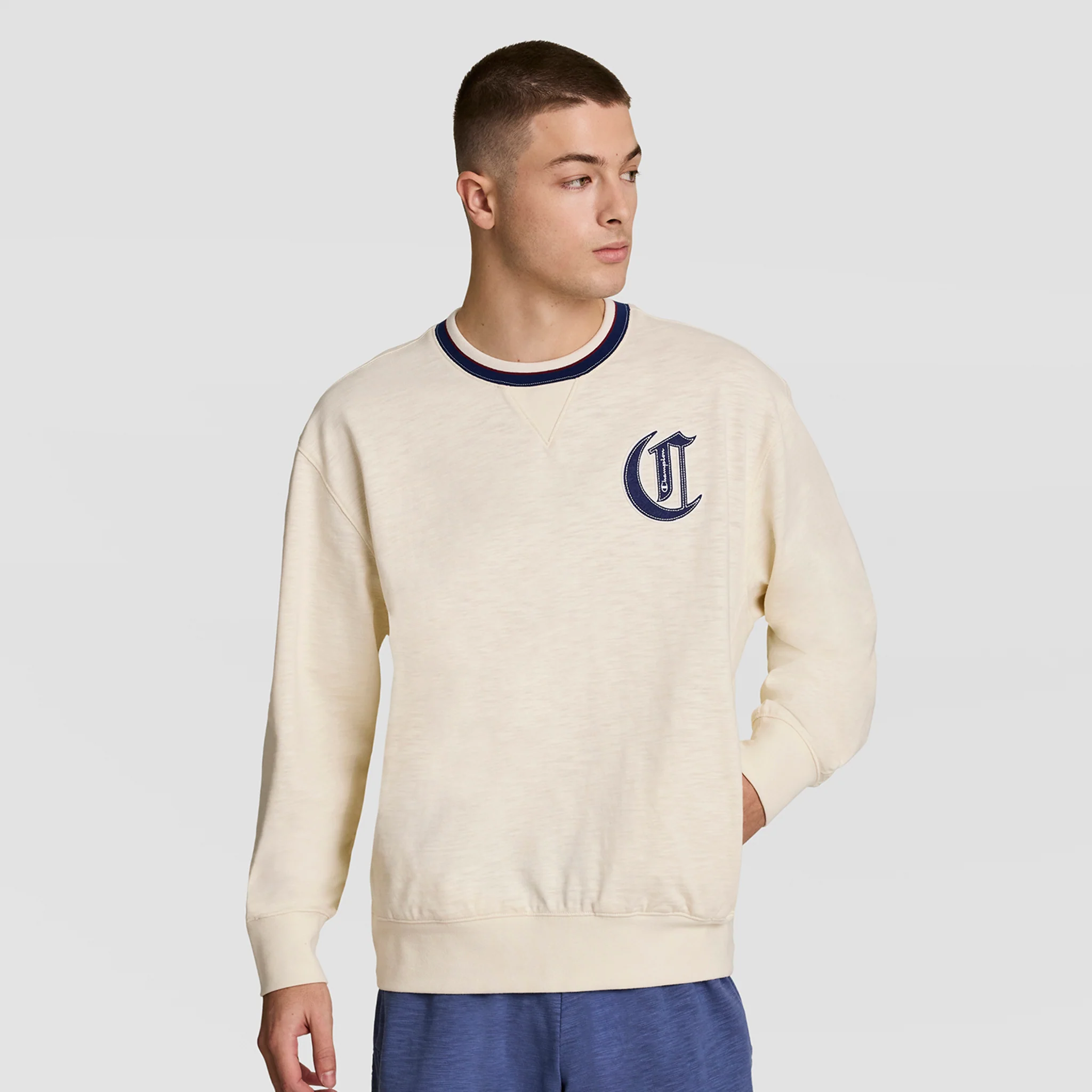 Modern Retro Washed Crew Sweatshirt, C Logo
