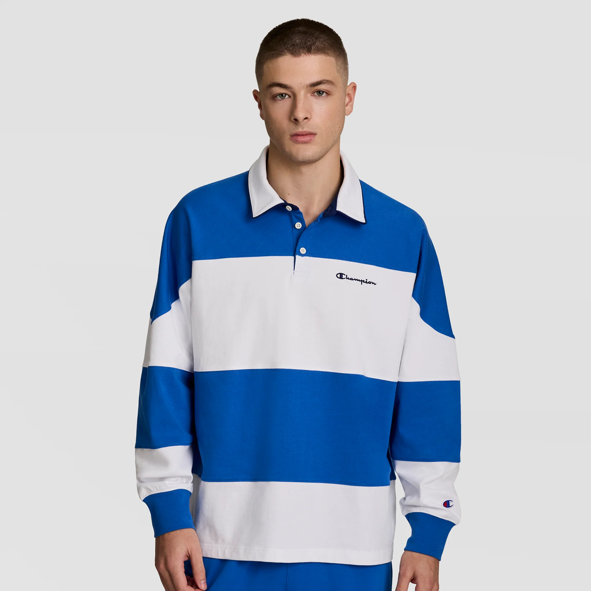 Gridiron Blocked Long Sleeve Rugby, Script Logo